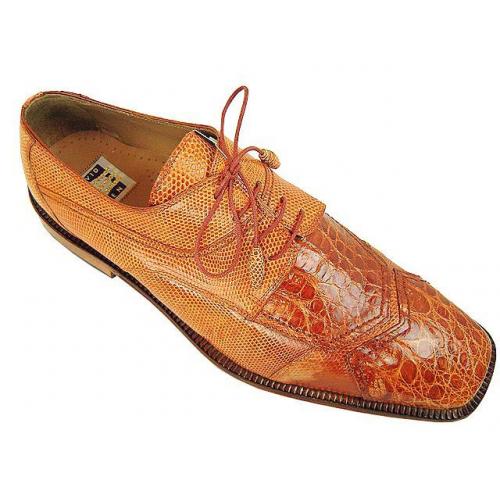 David Eden  "Eastman" Caramel Genuine Crocodile/Lizard Shoes